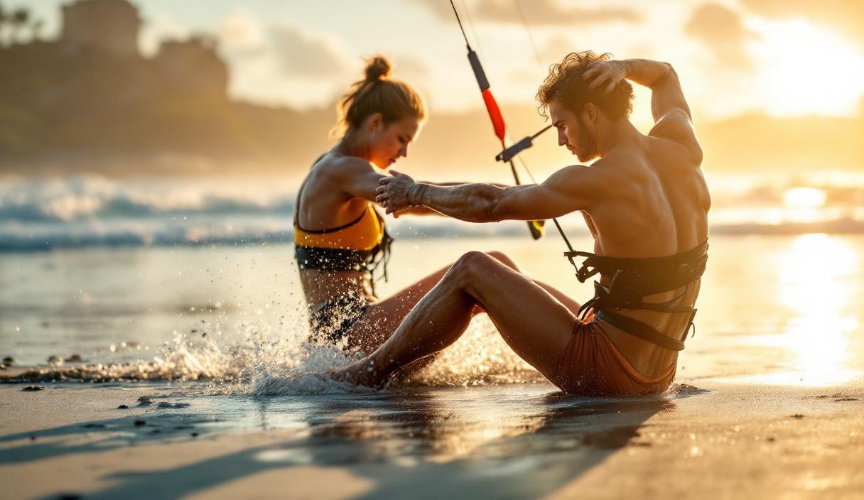 souplesse kitesurf - Préparation physique kitesurf : échauffement et étirements essentiels