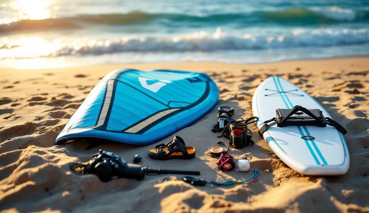 premier bord en kitesurf - Matériel kitesurf : bien choisir votre matos de débutant